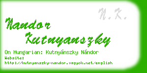 nandor kutnyanszky business card